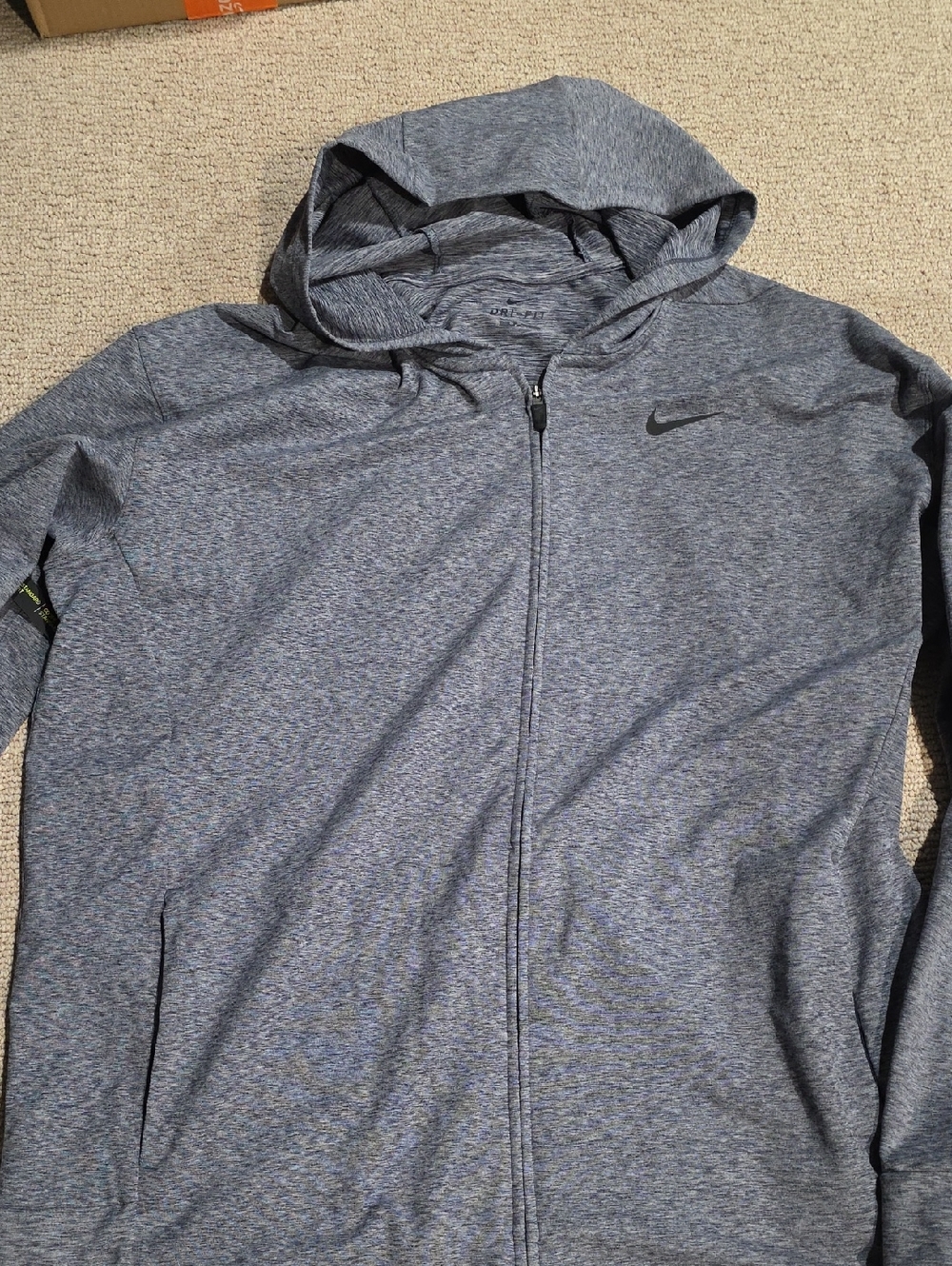 Nike Men’s Blue-Gray Heatherd Full-Zip Performance Hoodie